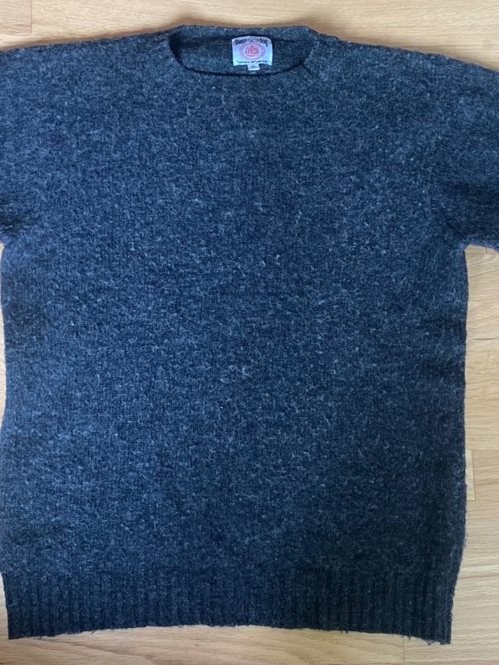 J. Press Shaggy Dog Sweater XL Dark Charcoal, 100% Shetland Wool, Scottish Made